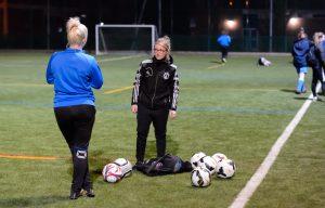 Female football coach