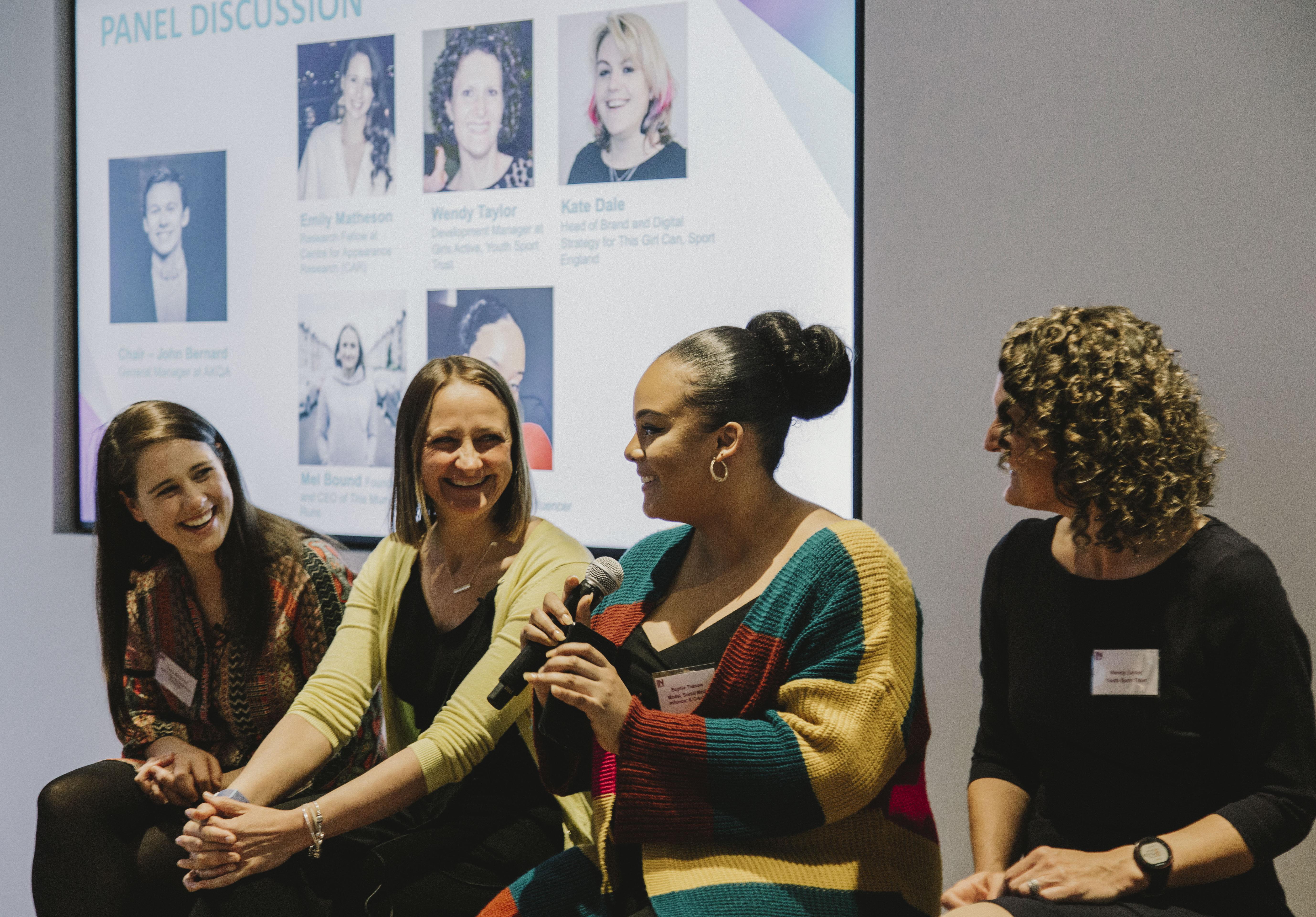 Panellists at the Reframing Sport for Teenage Girls event 